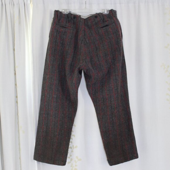 Vintage A-Kay Wool Plaid Windowpane Hunting Logging Work Pants Men's 36x28 - Picture 2 of 11